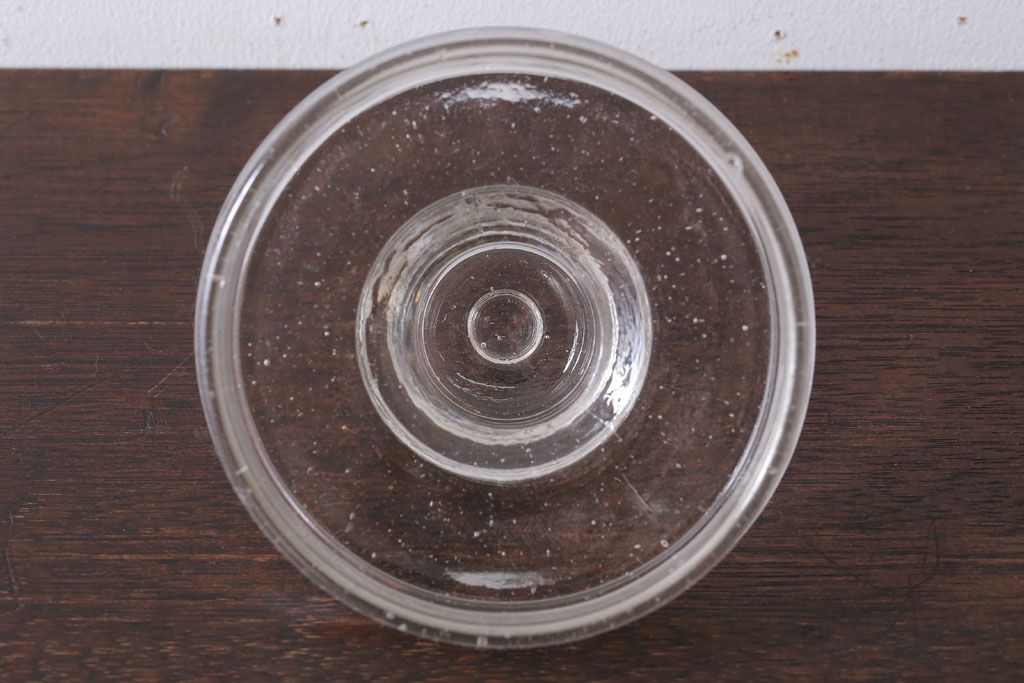 アンティーク雑貨　昭和レトロ　ガラス蓋のガラス瓶(2)