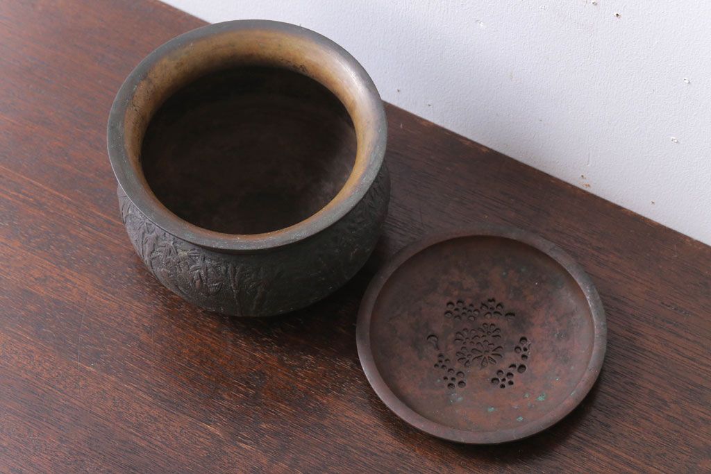 アンティーク雑貨 古民具・骨董 古い銅製 茶こぼし(茶道具