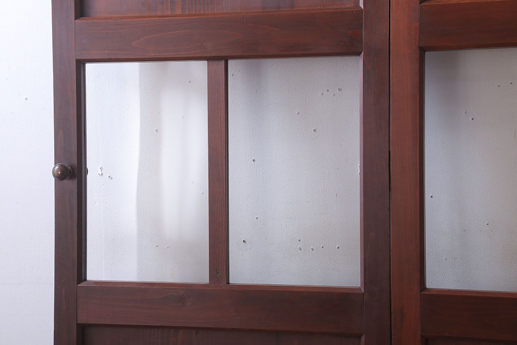 アンティーク　古い木製の折れ戸(折りたたみドア・フォールディングドア)(2)