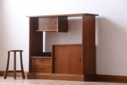 レトロ家具　昭和レトロ　古い木製のシンプルな飾り棚(茶棚)