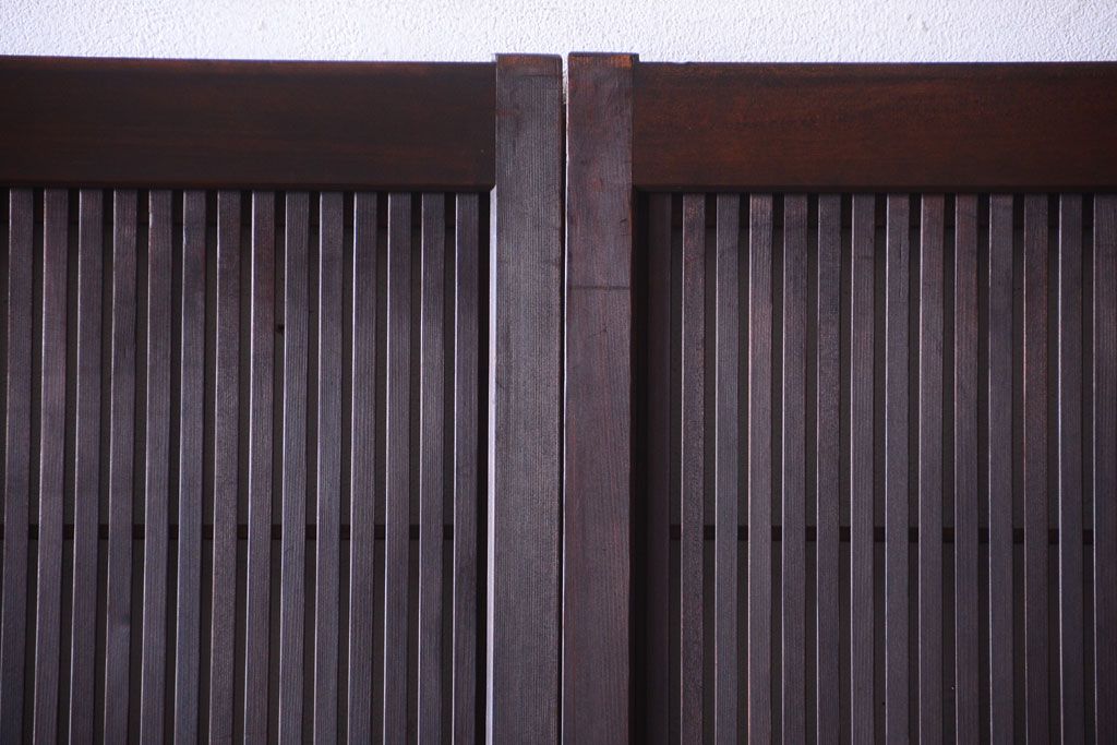 古民具・骨董　裏障子付き!上質なアンティーク格子戸2枚セット(2)