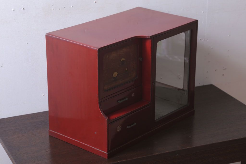 レトロ家具　昭和レトロ　ショーケース付き!小さな収納棚