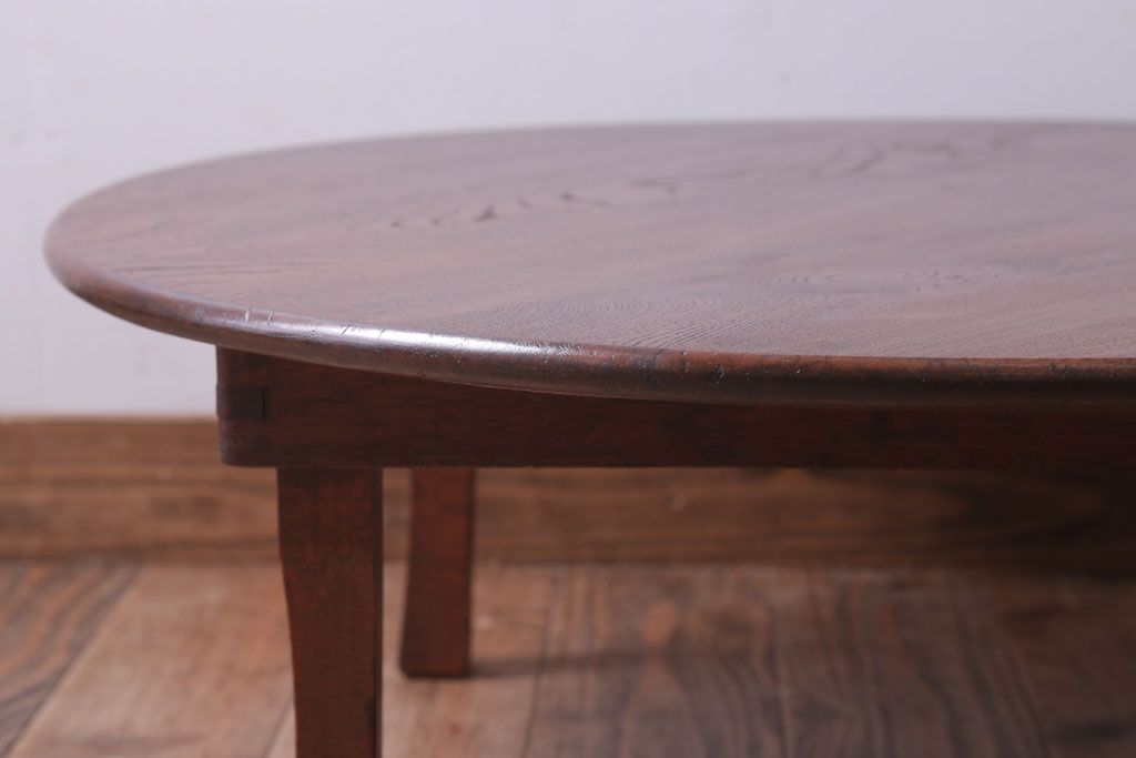 アンティーク家具　アンティーク　古い木のシンプルなちゃぶ台(センターテーブル)(1)