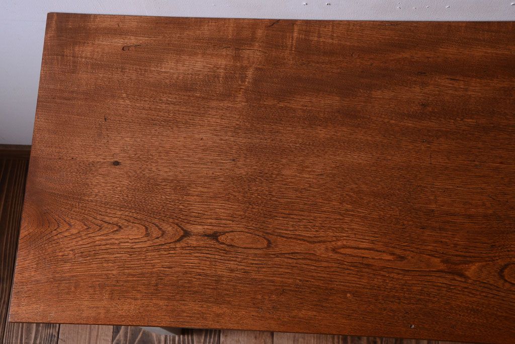 レトロ家具　アンティークペイント　古い木のレトロな平机(コンソールテーブル)