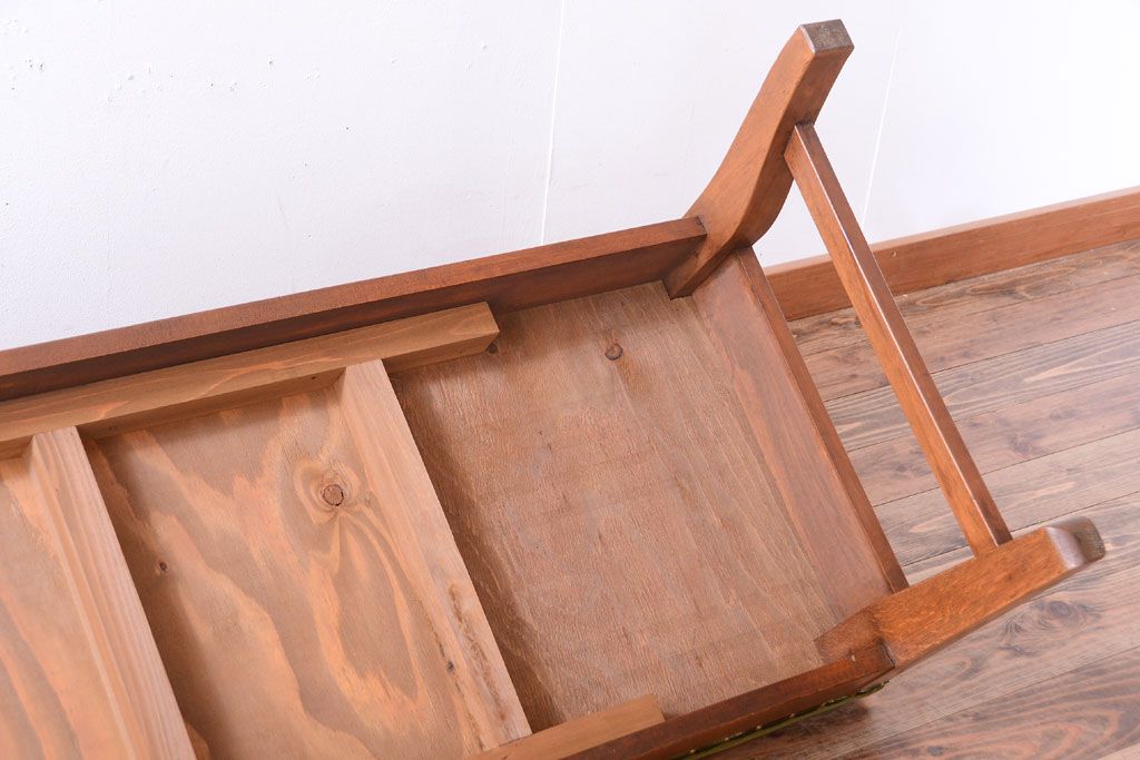 レトロ家具　昭和レトロ　古い木製のアンティークソファベンチ