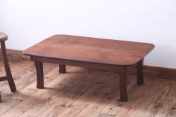 アンティーク家具　アンティーク　古い木のシンプルなちゃぶ台(センターテーブル)(3)
