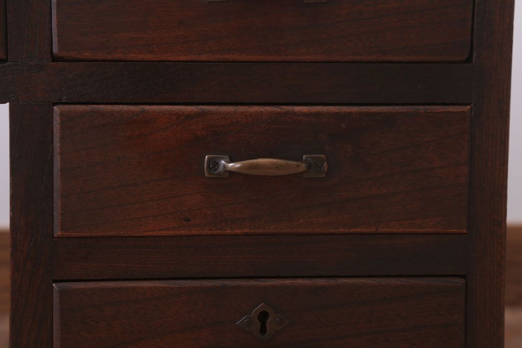 レトロ家具　昭和レトロ　古い欅材の片袖文机