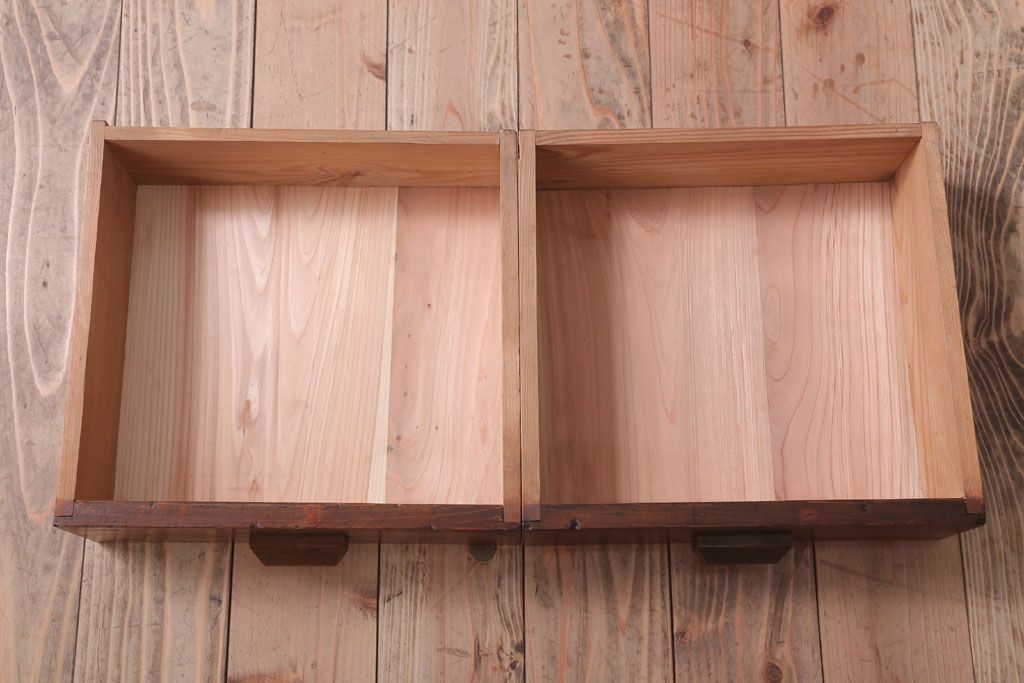 レトロ家具 昭和レトロ 棚・引き出し付き!古い木製の平机(デスク
