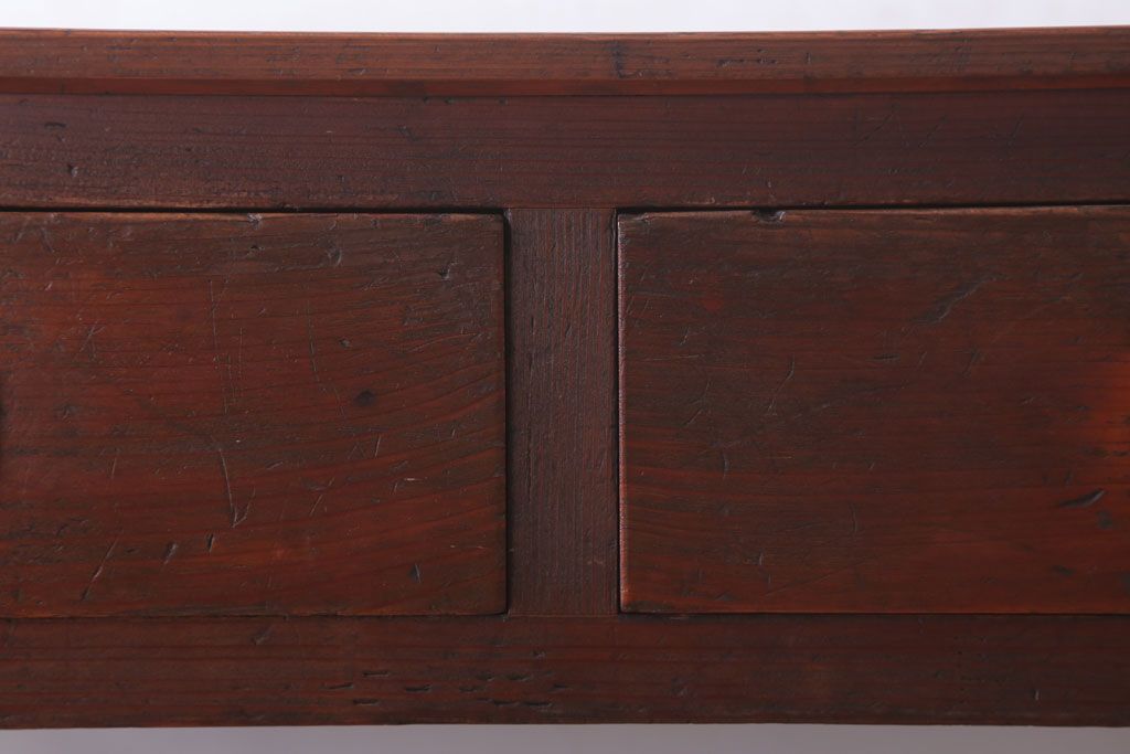 レトロ家具　昭和レトロ　棚・引き出し付き!古い木製の平机(デスク・作業台)