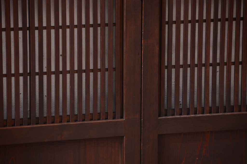 古民具・骨董　裏障子付き!上質なアンティーク格子戸3枚セット