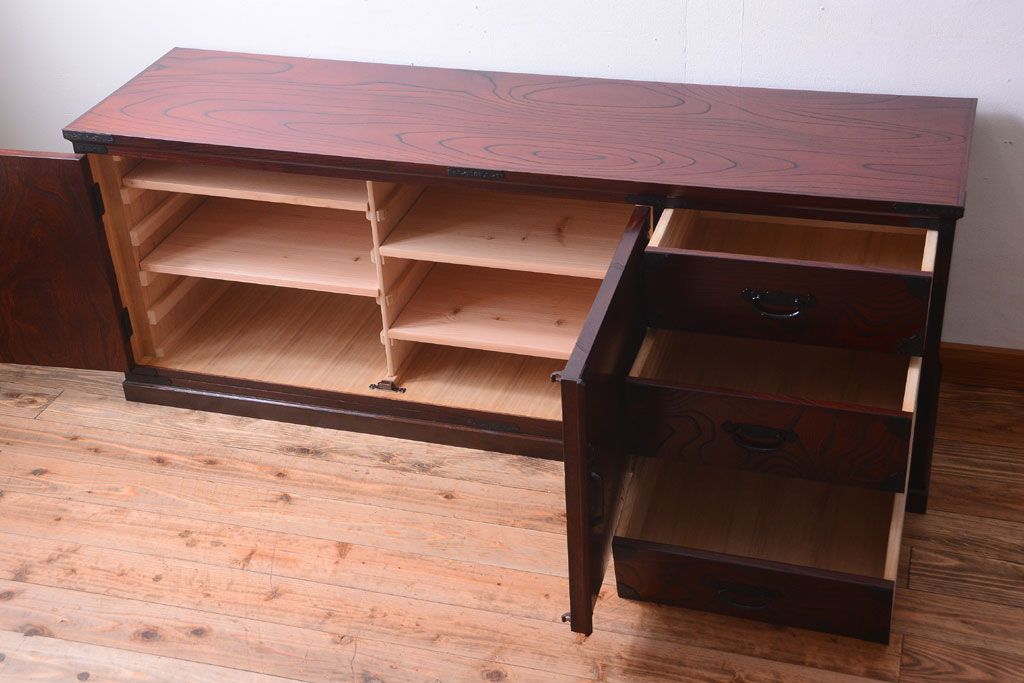 中古　筑後民芸家具　衣装箪笥ローボード(ローチェスト)