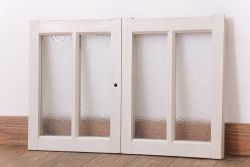 ペイント　ダイヤガラス入りの引き戸2枚セット(窓)