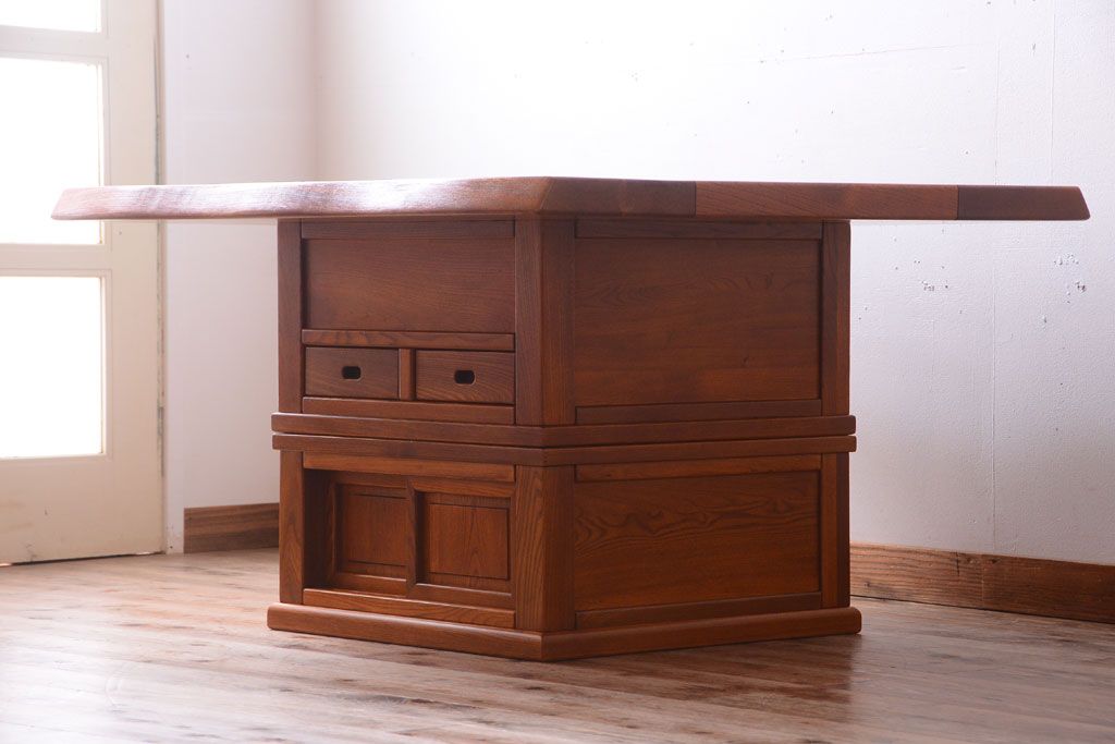 中古　欅材の囲炉裏テーブル(ダイニングテーブル)