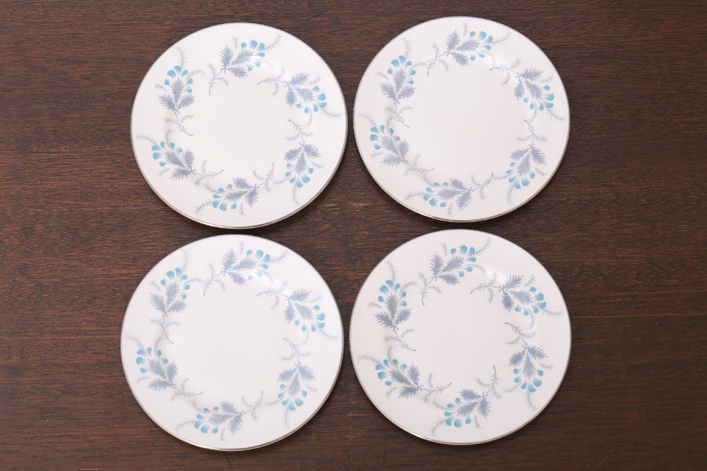 イギリスビンテージ　AYNSLEY(エインズレイ)　Las Palmas(ラス・パルマス)　トリオ4客セット(洋食器)(1)