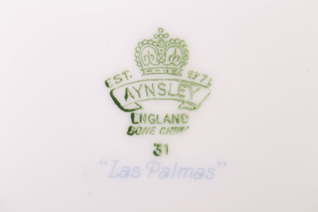 イギリスビンテージ　AYNSLEY(エインズレイ)　Las Palmas(ラス・パルマス)　トリオ4客セット(洋食器)(1)