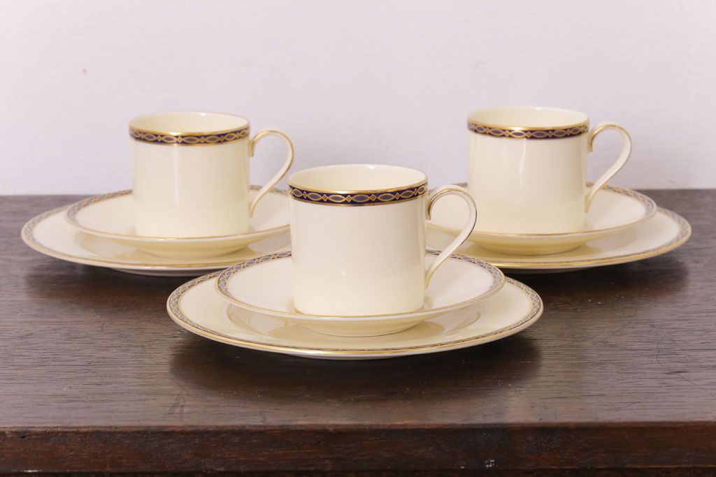 イギリスビンテージ　minton(ミントン) ST James(セントジェームズ)　トリオ3客セット(洋食器)(1)