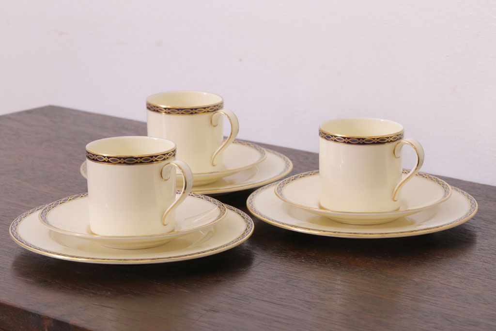 イギリスビンテージ　minton(ミントン) ST James(セントジェームズ)　トリオ3客セット(洋食器)(1)
