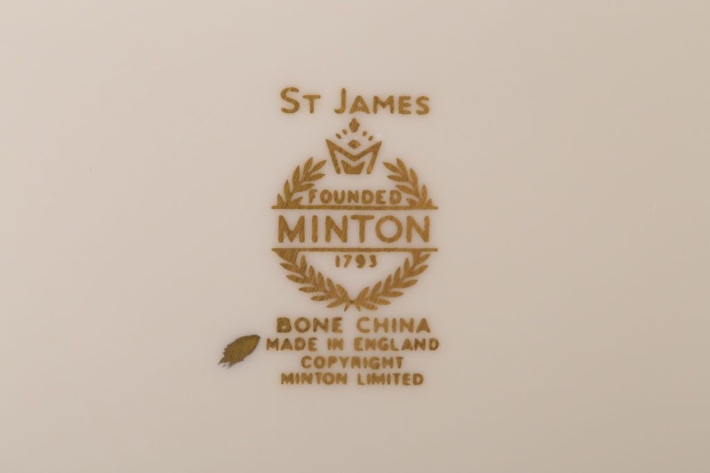 イギリスビンテージ　minton(ミントン) ST James(セントジェームズ)　トリオ3客セット(洋食器)(1)