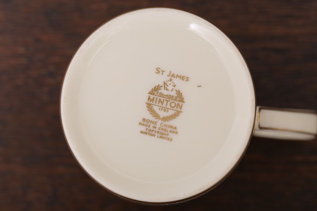 イギリスビンテージ　minton(ミントン) ST James(セントジェームズ)　トリオ3客セット(洋食器)(2)