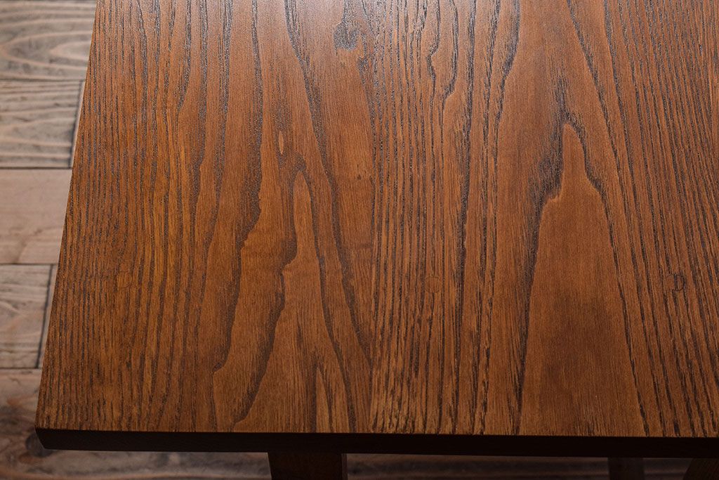 レトロ家具　昭和レトロ　天板栗材!古い木のシンプルな平机(デスク・作業台)