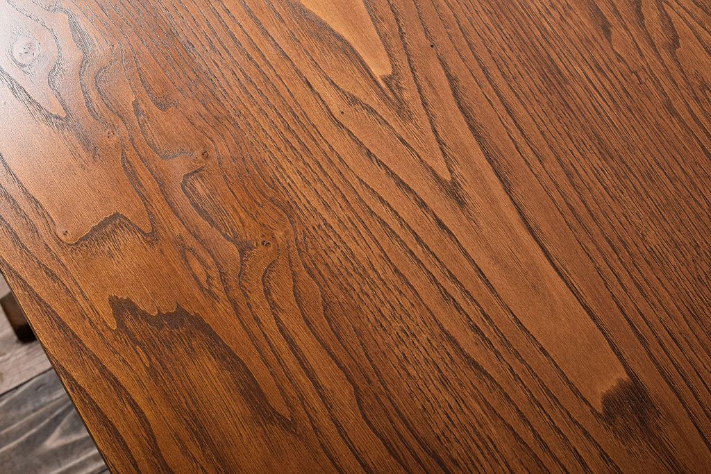 レトロ家具　昭和レトロ　天板栗材!古い木のシンプルな平机(デスク・作業台)