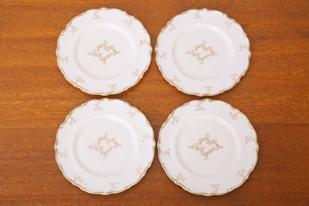 イギリスビンテージ　 ROYAL DOULTON(ロイヤルドルトン)　monteigne　デザートプレート4枚セット(洋食器)(2)