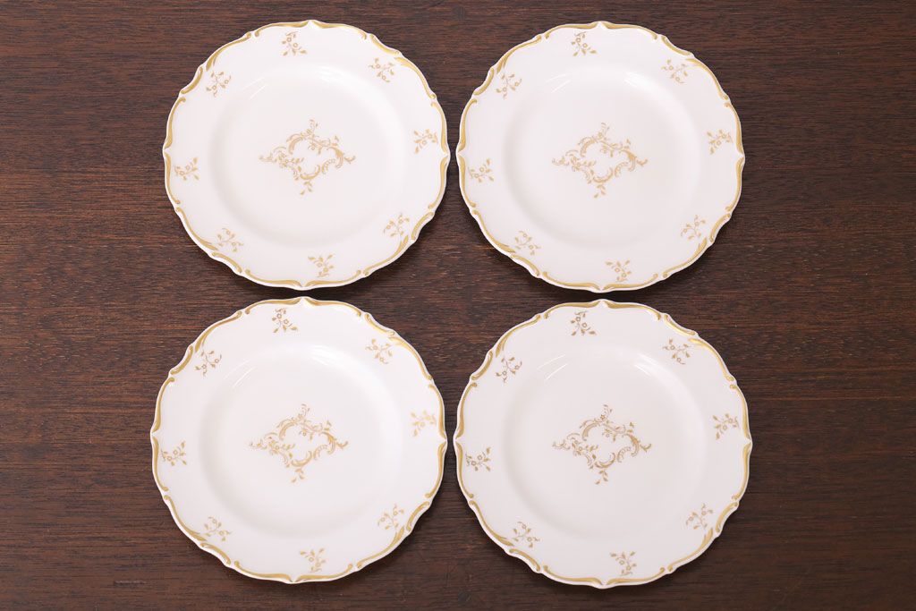 イギリスビンテージ　 ROYAL DOULTON(ロイヤルドルトン)　monteigne　スープカップトリオ4客セット(洋食器)