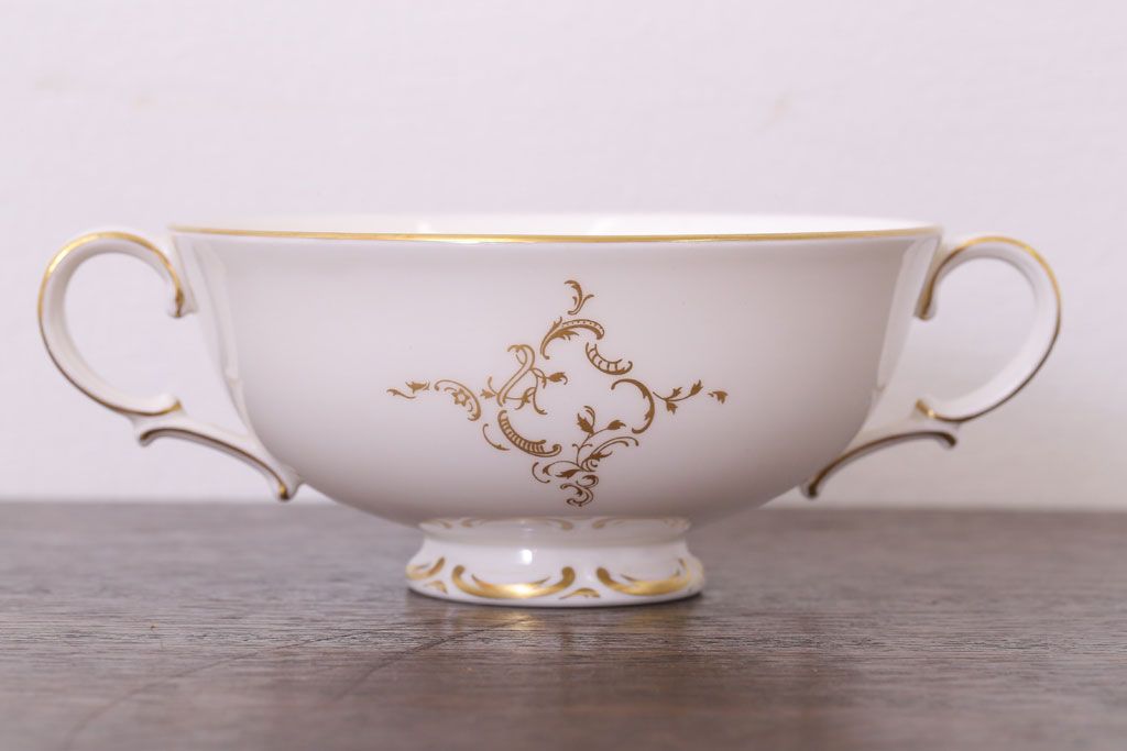 イギリスビンテージ　 ROYAL DOULTON(ロイヤルドルトン)　monteigne　スープカップトリオ3客セット(洋食器)