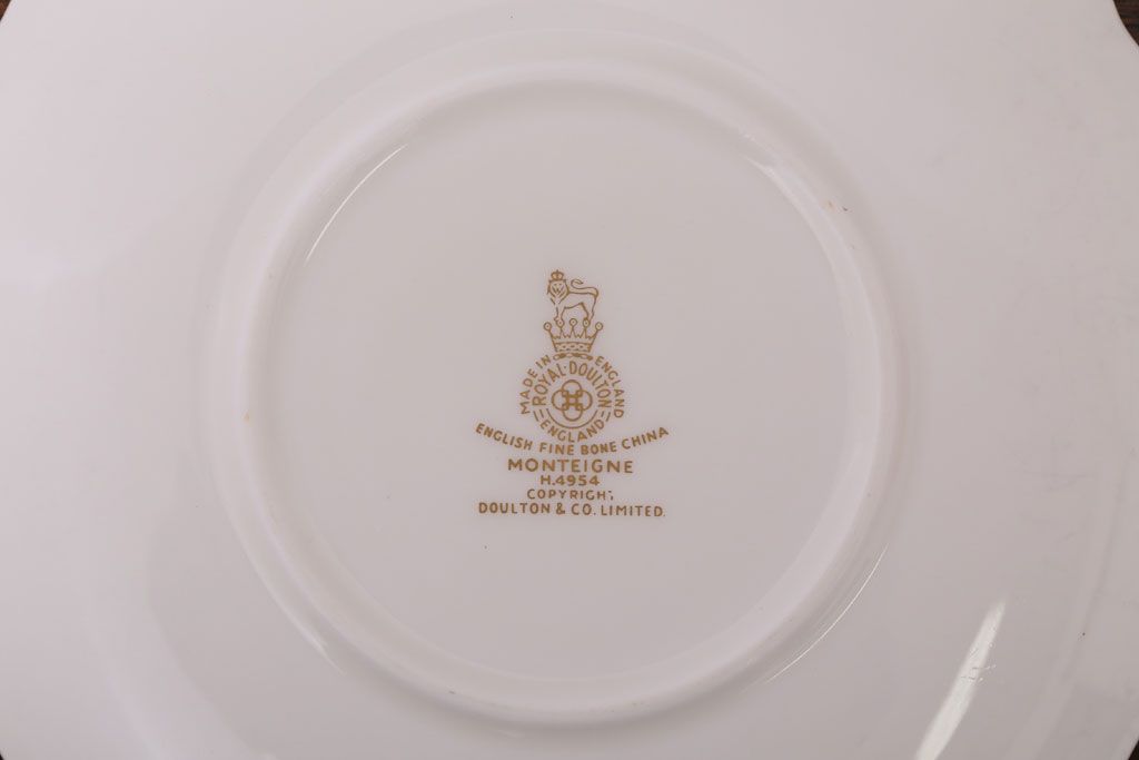 イギリスビンテージ　 ROYAL DOULTON(ロイヤルドルトン)　monteigne　スープカップトリオ3客セット(洋食器)