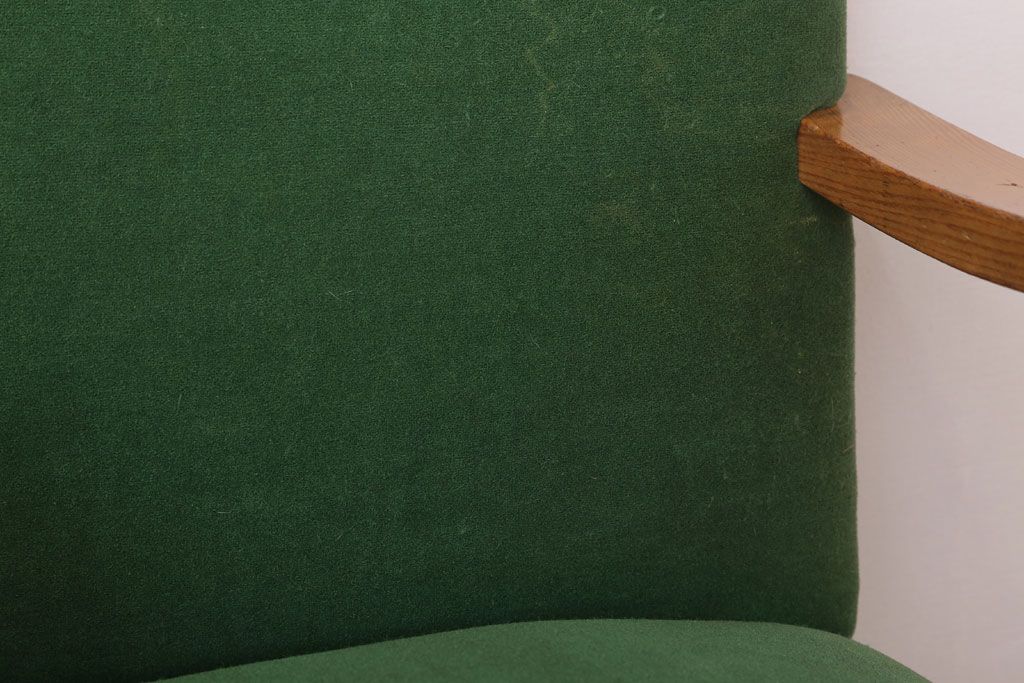 アンティーク家具　和製アンティーク　オリジナル座面のナラ材アームチェア(2)
