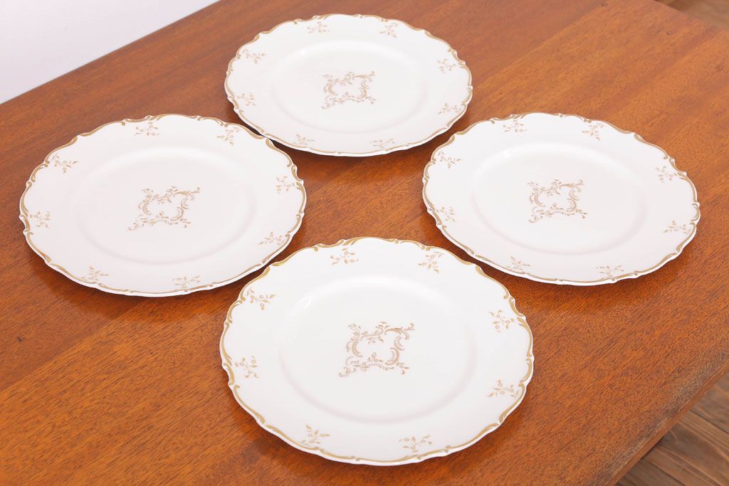 イギリスビンテージ　 ROYAL DOULTON(ロイヤルドルトン)　monteigne　プレート4枚セット(洋食器)(2)