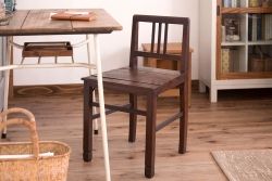 アンティーク家具　古い木のシンプルなアンティークチェア(椅子)