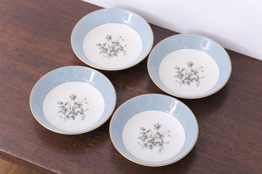 ROYAL DOULTON(ロイヤルドルトン)　ROSE ELEGANS(ローズ・エレガンス)　深皿4枚セット(洋食器)(2)