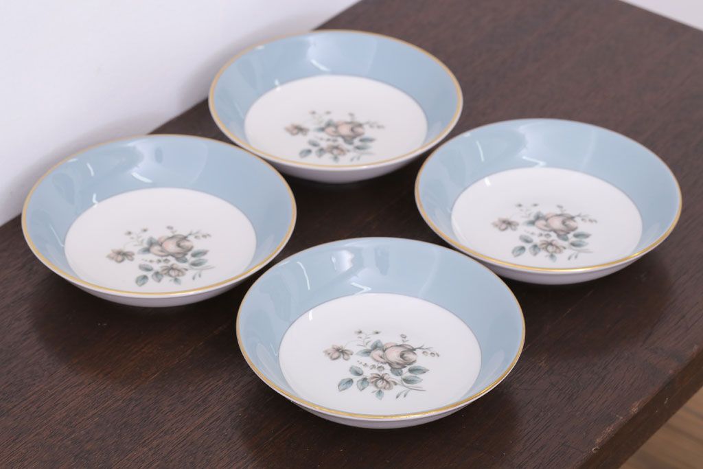 ROYAL DOULTON(ロイヤルドルトン)　ROSE ELEGANS(ローズ・エレガンス)　深皿4枚セット(洋食器)(3)