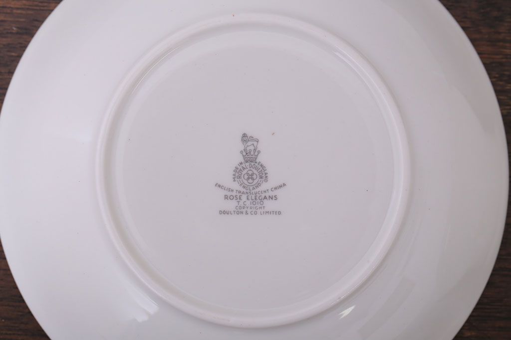 ROYAL DOULTON(ロイヤルドルトン)　ROSE ELEGANS(ローズ・エレガンス)　深皿4枚セット(洋食器)(3)