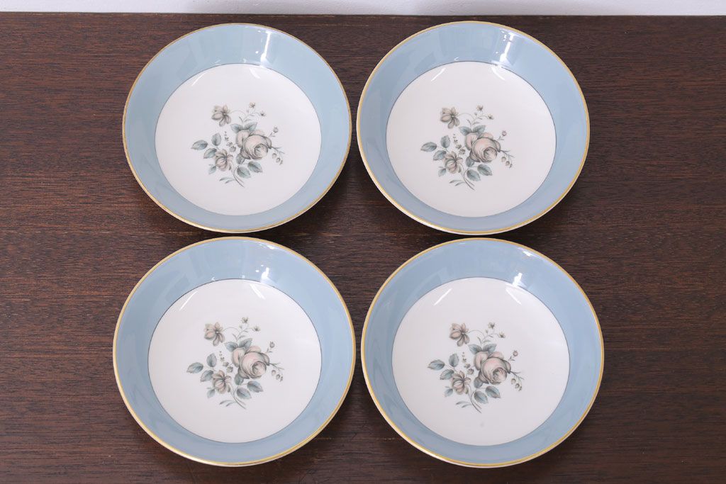 【T様ご成約済・ご決済用】ROYAL DOULTON(ロイヤルドルトン)　ROSE ELEGANS(ローズ・エレガンス)　深皿4枚セット(洋食器)