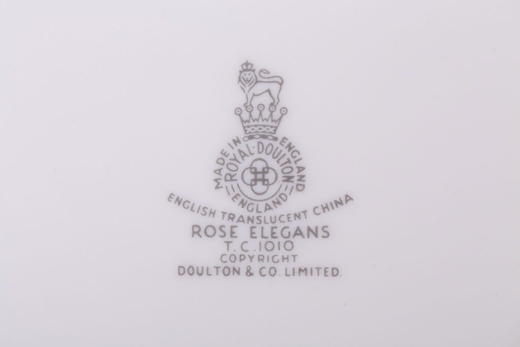 ROYAL DOULTON(ロイヤルドルトン)　ROSE ELEGANS(ローズ・エレガンス)　ティープレート4枚セット(皿・洋食器)(2)
