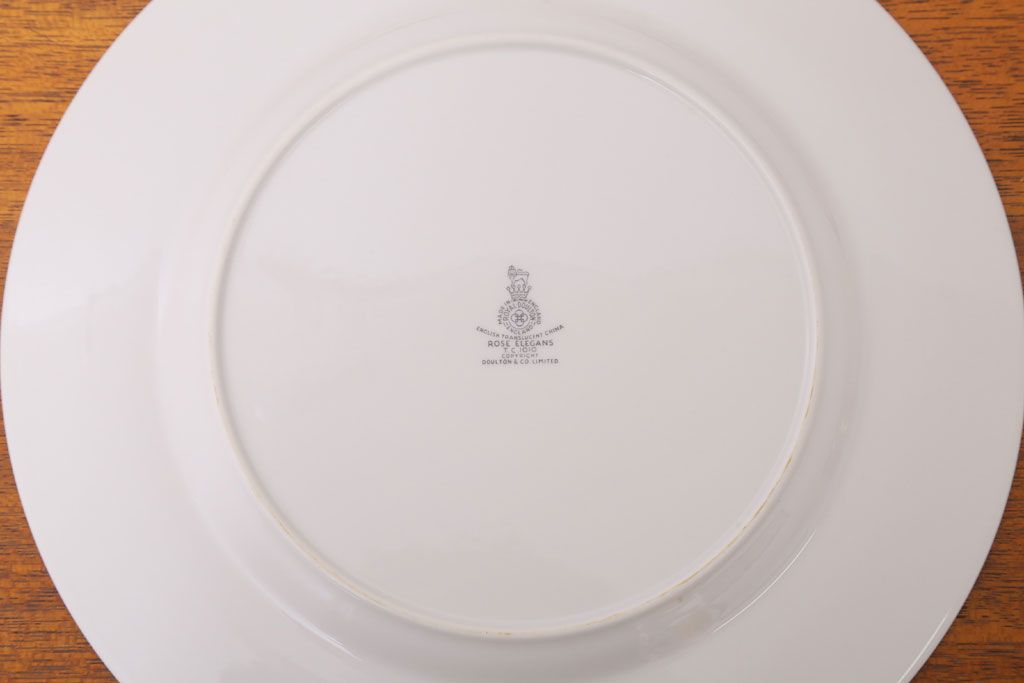 ROYAL DOULTON(ロイヤルドルトン)　ROSE ELEGANS(ローズ・エレガンス)　ディナープレート4枚セット(皿・洋食器)(3)