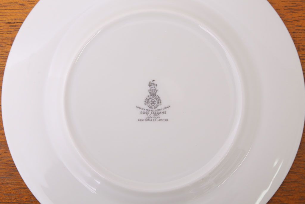 ROYAL DOULTON(ロイヤルドルトン)　ROSE ELEGANS(ローズ・エレガンス)　サラダプレート4枚セット(皿・洋食器)(1)