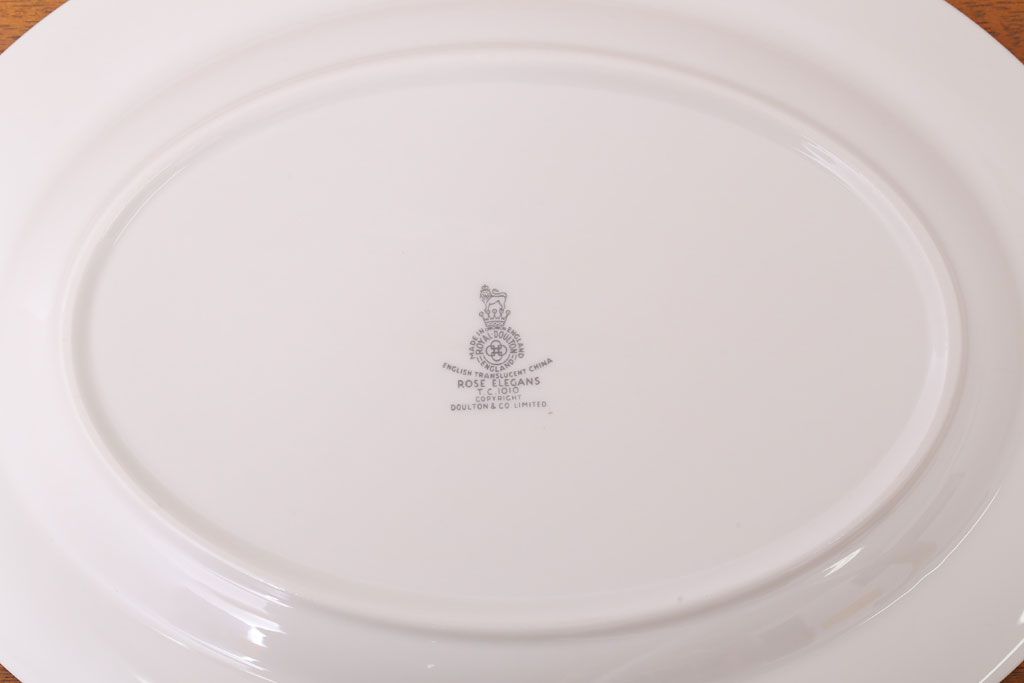 アンティーク雑貨　【T様ご成約済・ご決済用】ROYAL DOULTON(ロイヤルドルトン)　ROSE ELEGANS(ローズ・エレガンス)　オーバルプレート(1)(洋食器)