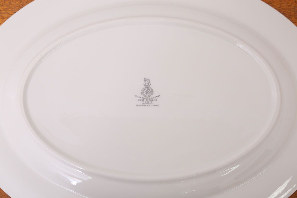 アンティーク雑貨　【T様ご成約済・ご決済用】ROYAL DOULTON(ロイヤルドルトン)　ROSE ELEGANS(ローズ・エレガンス)　オーバルプレート(2)(洋食器)