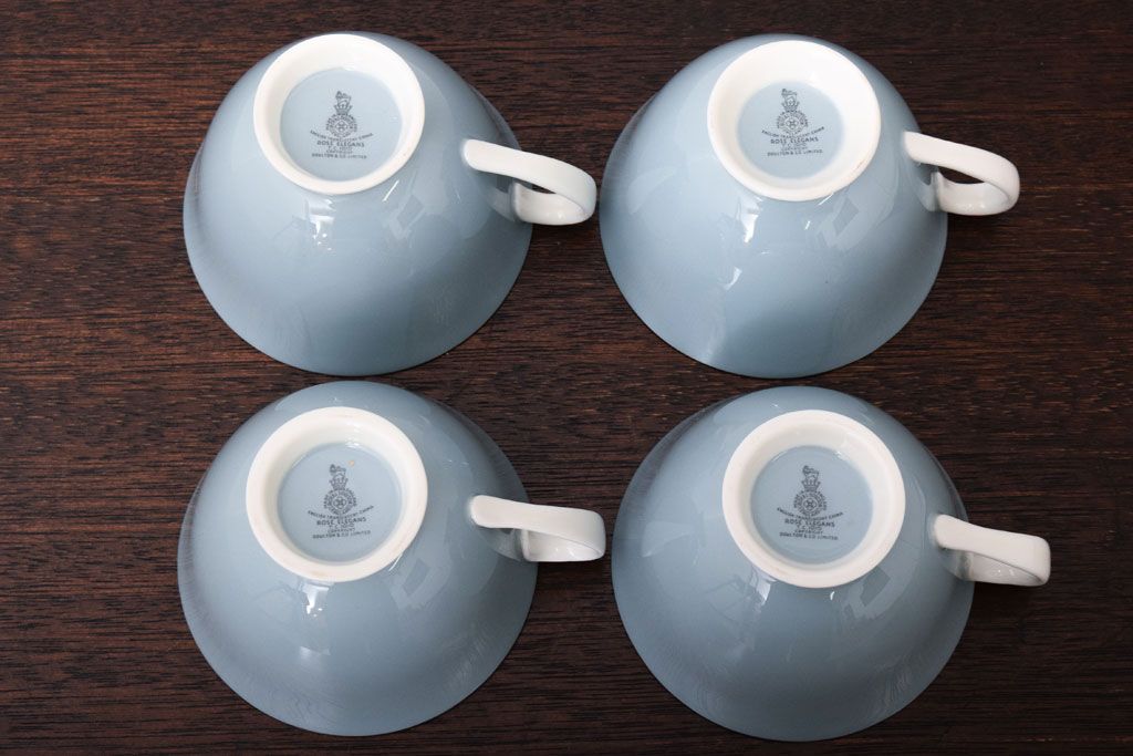 ROYAL DOULTON(ロイヤルドルトン)　ROSE ELEGANS(ローズ・エレガンス)　カップ&ソーサー4客セット(洋食器)(1)