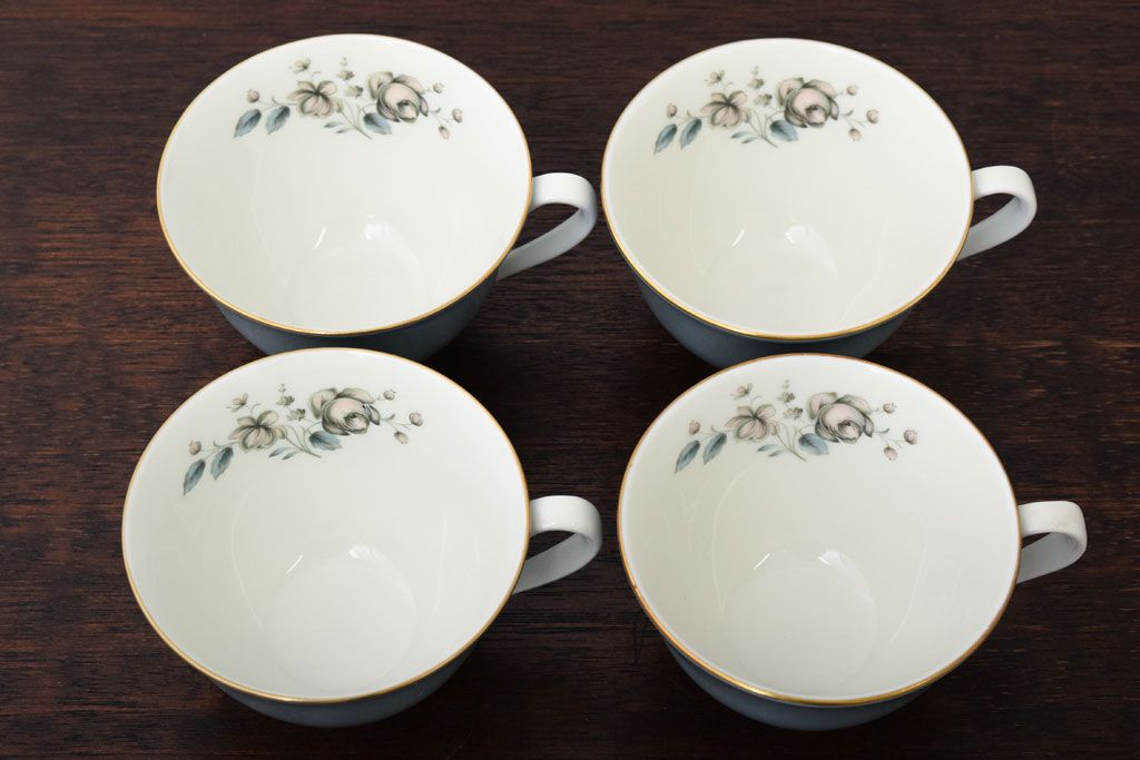 ROYAL DOULTON(ロイヤルドルトン)　ROSE ELEGANS(ローズ・エレガンス)　カップ&ソーサー4客セット(洋食器)(2)