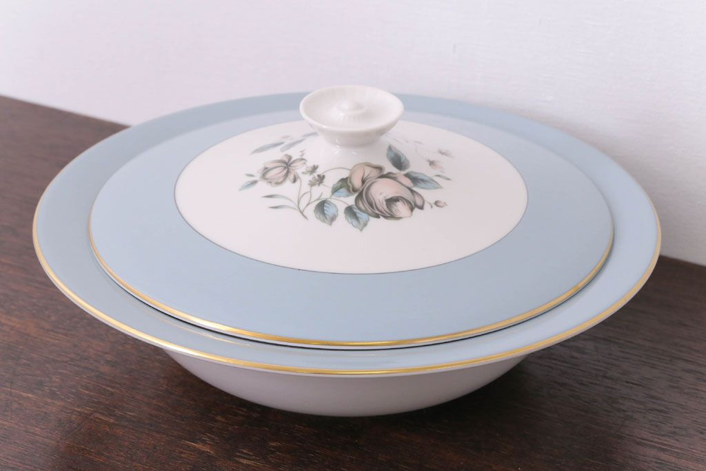 アンティーク雑貨　【T様ご成約済・ご決済用】ROYAL DOULTON(ロイヤルドルトン)　ROSE ELEGANS(ローズ・エレガンス)　チュリーン(蓋付きの深皿)(洋食器)(1)