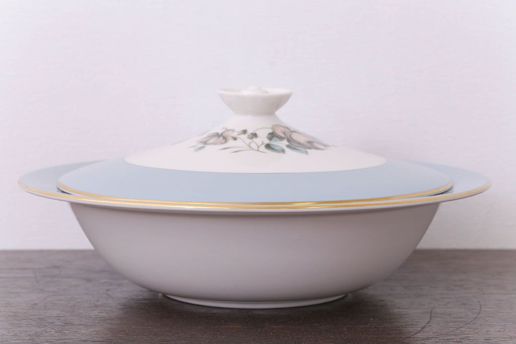 アンティーク雑貨　【T様ご成約済・ご決済用】ROYAL DOULTON(ロイヤルドルトン)　ROSE ELEGANS(ローズ・エレガンス)　チュリーン(蓋付きの深皿)(洋食器)(1)