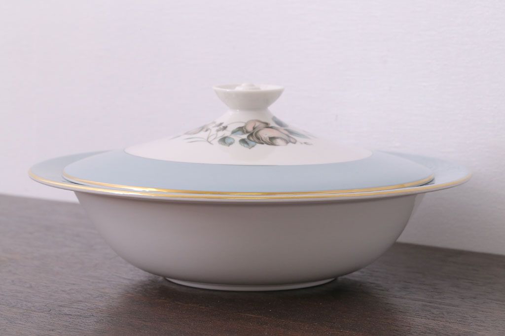 アンティーク雑貨　【T様ご成約済・ご決済用】ROYAL DOULTON(ロイヤルドルトン)　ROSE ELEGANS(ローズ・エレガンス)　チュリーン(蓋付きの深皿)(洋食器)(1)