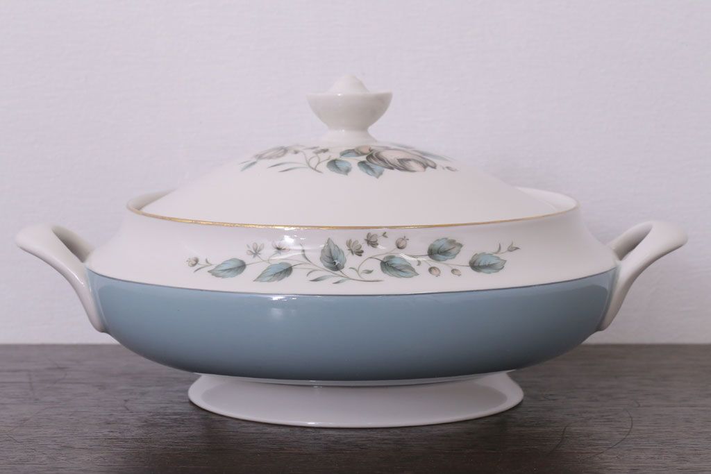 アンティーク雑貨　ROYAL DOULTON(ロイヤルドルトン)　ROSE ELEGANS(ローズ・エレガンス)　チュリーン(蓋付きの深皿)(洋食器)