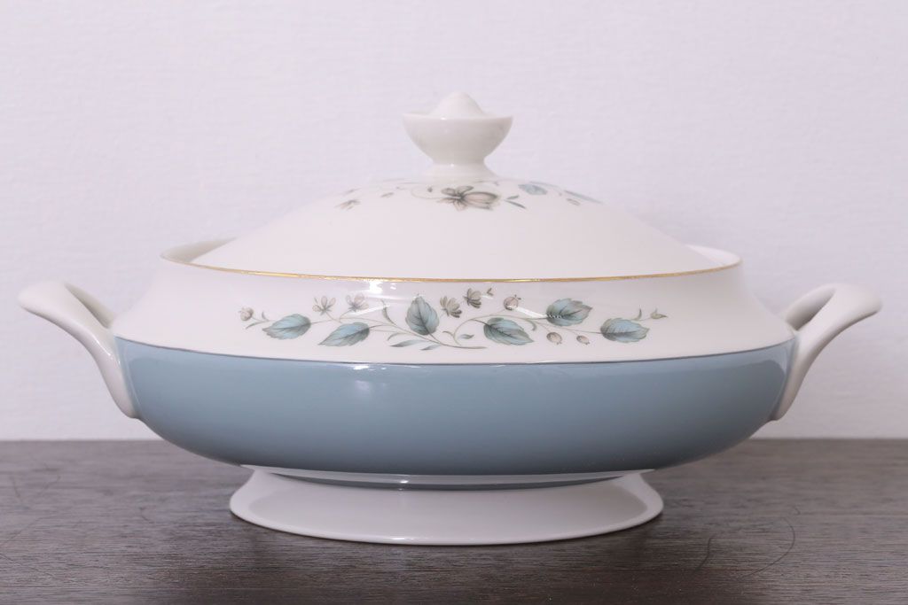 アンティーク雑貨　ROYAL DOULTON(ロイヤルドルトン)　ROSE ELEGANS(ローズ・エレガンス)　チュリーン(蓋付きの深皿)(洋食器)