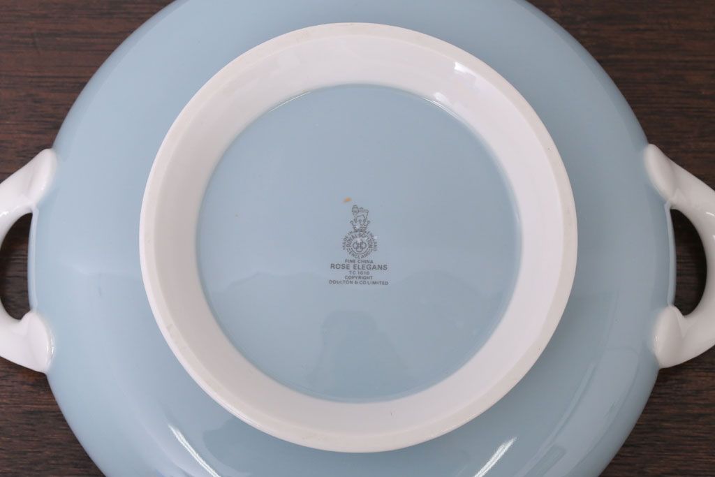 アンティーク雑貨　ROYAL DOULTON(ロイヤルドルトン)　ROSE ELEGANS(ローズ・エレガンス)　チュリーン(蓋付きの深皿)(洋食器)