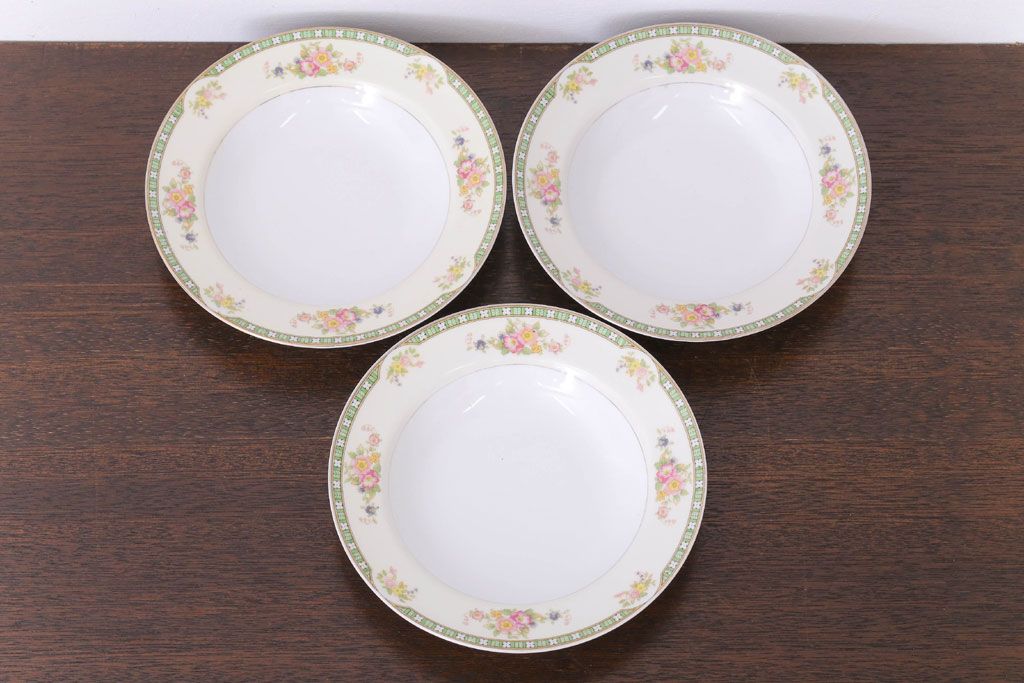 オールドノリタケ(noritake)　ADRIAN(エイドリアン)　深皿(スープ皿)3枚セット